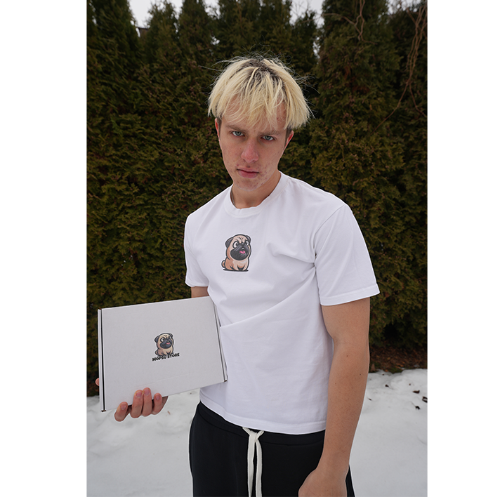 Mopsu Koszulka Biała